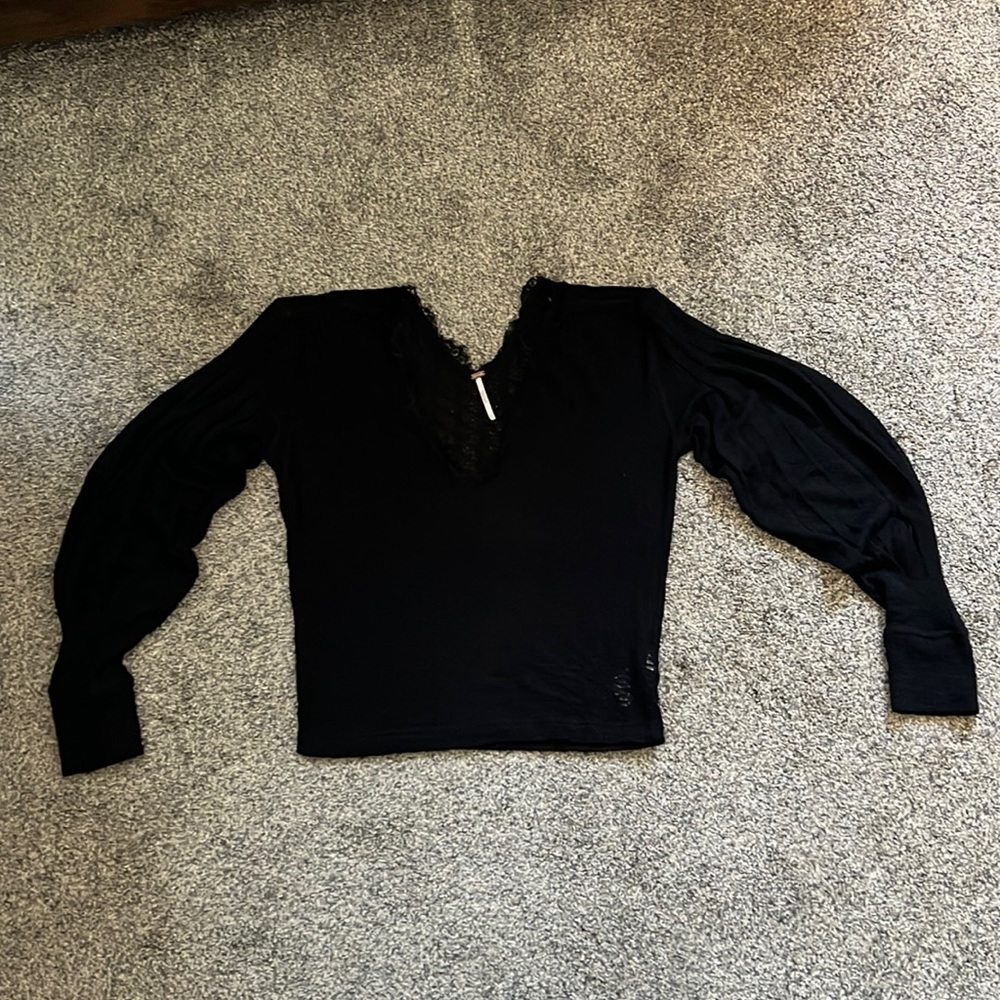Free People Dream Girl Top, size M, Black